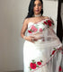 unstitched Hand Embroidered Premium Rose Organza