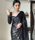 Ebony Black Satin One Minute Saree