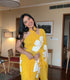 Unstitched Blooming Plumeria Hand Painted Chiffon Saree