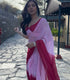 Unstitched Azalea Pink and Pink Shaded Chiffon Saree