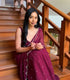 Boysenberry Keshi Pearls Hand Embroidery Georgette One Minute Saree