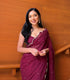 Unstitched Boysenberry Keshi Pearls Hand Embroidery Georgette Saree
