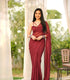 Unstiched Claret Wine Georgette Saree