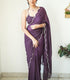 Sangria Diamond Work Scallop Border Georgette One Minute Saree