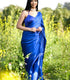 Kingfisher Blue One Minute Satin Saree
