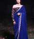 Royal Blue Velvet Saree