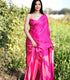 Unstitched Barbie Pink Satin Saree