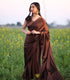 Unstitched Cappuccino Satin Saree