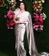 Unstitched Mother of Pearl Satin Saree