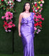 Unstitched Lilac Satin Saree