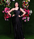 Unstitched Black sapphire Satin Saree