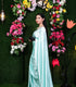 Unstitched Ice Blue Satin Saree