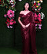 Unstitched Red Wine Filmfare Sequence Saree