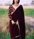 Wine Velvet Saree