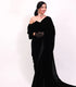 Unstitched Black Velvet One Minute Saree