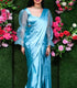 Unstitched Aladin Blue Satin Saree