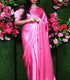Unstitched French Pink Satin Saree