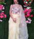 Unstitched Lemon Organza Saree