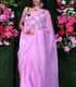 Unstitched French Rose Organza Saree