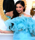 Ice Blue Organza Stitched Blouse