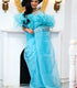 Unstitched Ice Blue Organza Saree