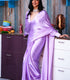 Unstitched Lavender Satin Saree
