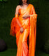 Unstitched Neon Orange Fire Saree