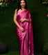 Unstitched Onion Pink Satin Saree