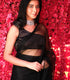 Black Satin Rose Stitched Blouse