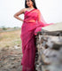 Strawberry Fire Organza Saree