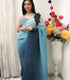 Ombre Blue Pleated Saree