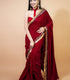 Deep Red Sada saubhagyavati bhava velvet saree