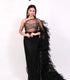 Black queen frilled saree