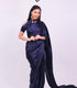 Charis Navy Blue One Minute Satin Saree